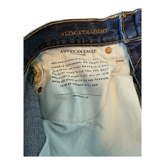 American Eagle Outfitters Men's Jeans Slim Straight 29x32 Medium Blue Denim - Picture 10 of 10